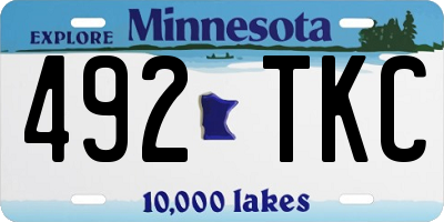 MN license plate 492TKC