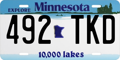 MN license plate 492TKD