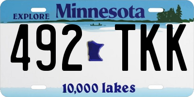 MN license plate 492TKK