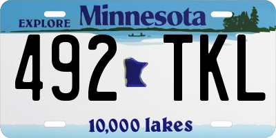 MN license plate 492TKL