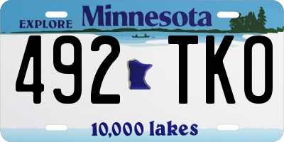 MN license plate 492TKO