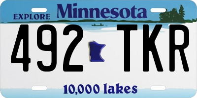 MN license plate 492TKR