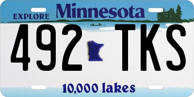 MN license plate 492TKS