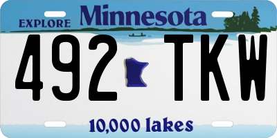 MN license plate 492TKW