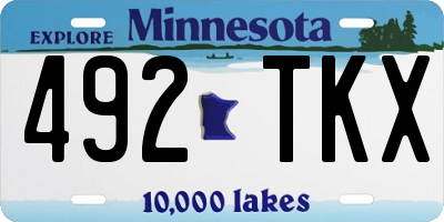 MN license plate 492TKX