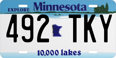 MN license plate 492TKY