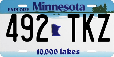 MN license plate 492TKZ