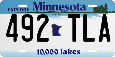 MN license plate 492TLA