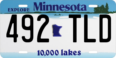MN license plate 492TLD