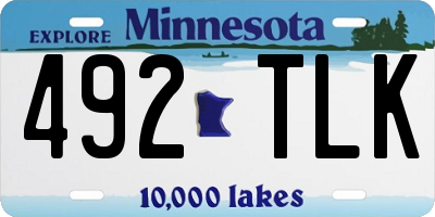 MN license plate 492TLK