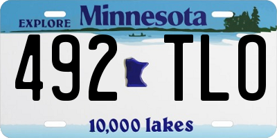 MN license plate 492TLO