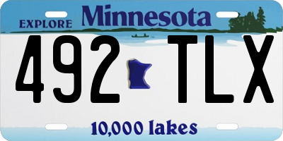 MN license plate 492TLX