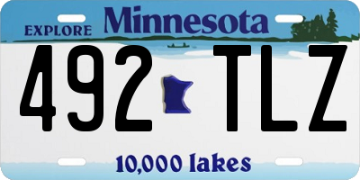 MN license plate 492TLZ