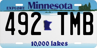 MN license plate 492TMB