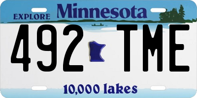 MN license plate 492TME