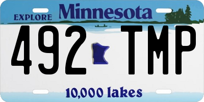 MN license plate 492TMP