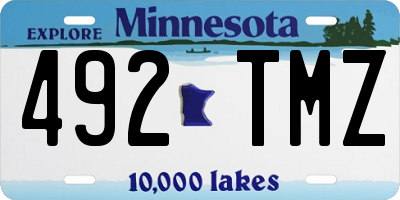 MN license plate 492TMZ