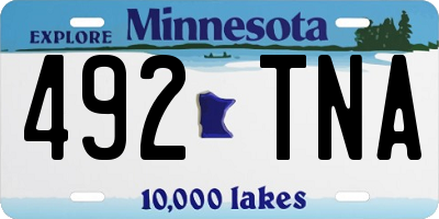 MN license plate 492TNA