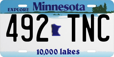 MN license plate 492TNC
