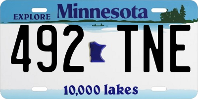 MN license plate 492TNE