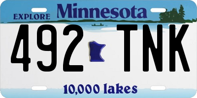 MN license plate 492TNK