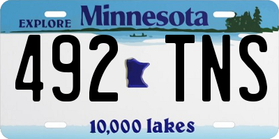 MN license plate 492TNS