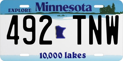 MN license plate 492TNW