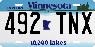 MN license plate 492TNX