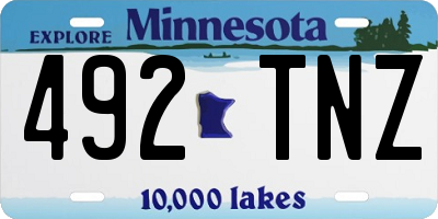MN license plate 492TNZ