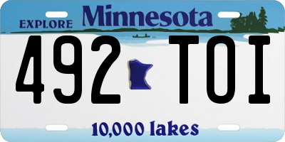 MN license plate 492TOI