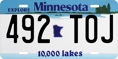 MN license plate 492TOJ