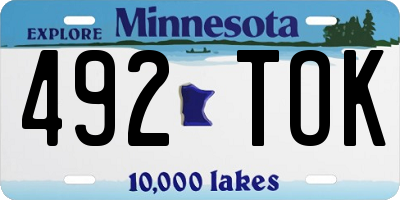 MN license plate 492TOK