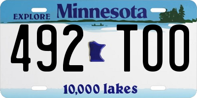 MN license plate 492TOO