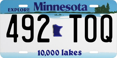 MN license plate 492TOQ