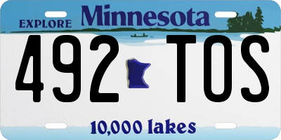 MN license plate 492TOS