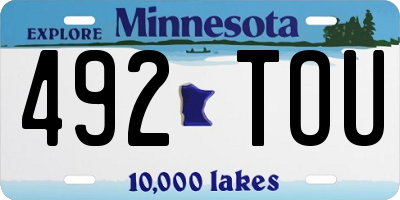 MN license plate 492TOU