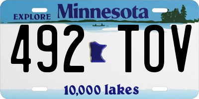 MN license plate 492TOV