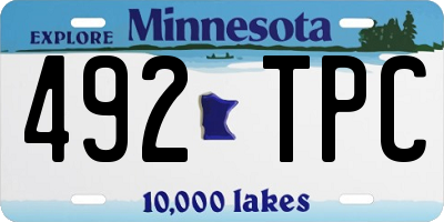 MN license plate 492TPC