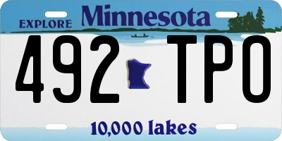 MN license plate 492TPO