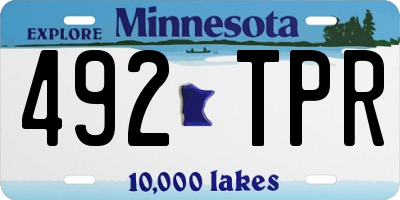 MN license plate 492TPR