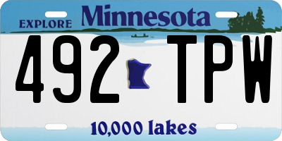 MN license plate 492TPW