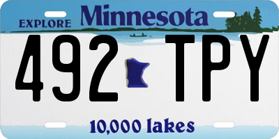 MN license plate 492TPY