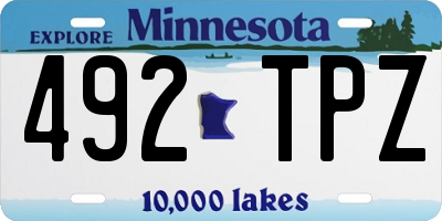 MN license plate 492TPZ