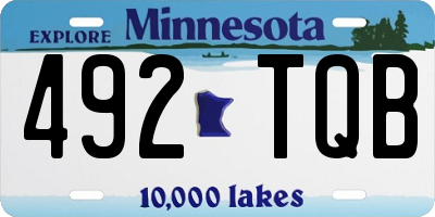 MN license plate 492TQB