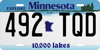 MN license plate 492TQD