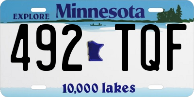MN license plate 492TQF