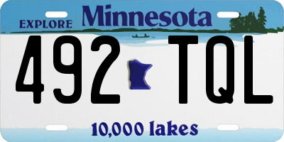 MN license plate 492TQL