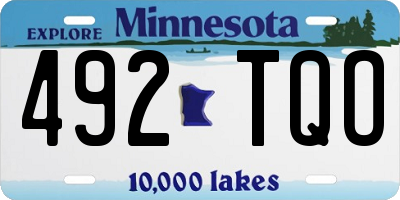 MN license plate 492TQO