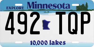 MN license plate 492TQP
