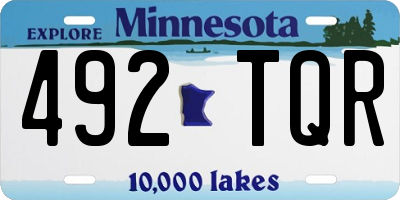MN license plate 492TQR